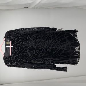 Taylor Dresses Women's Burnout Abstract Print Shift Dress Black Above Knee SZ 4